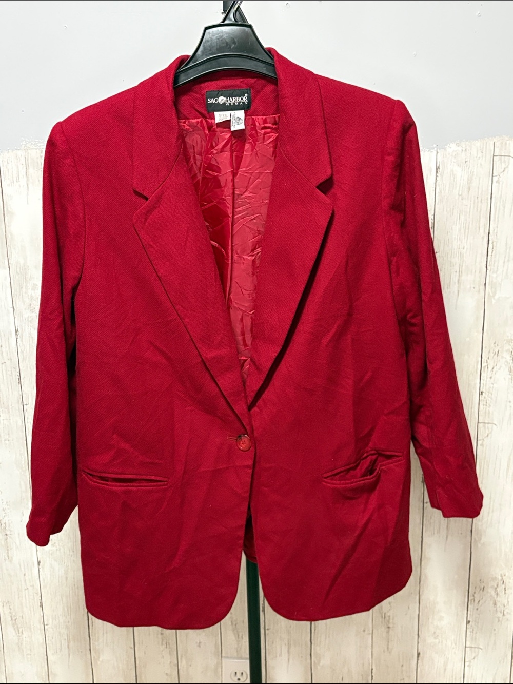 Sag Harbor Avenue Women's Red Single-Button Blazer